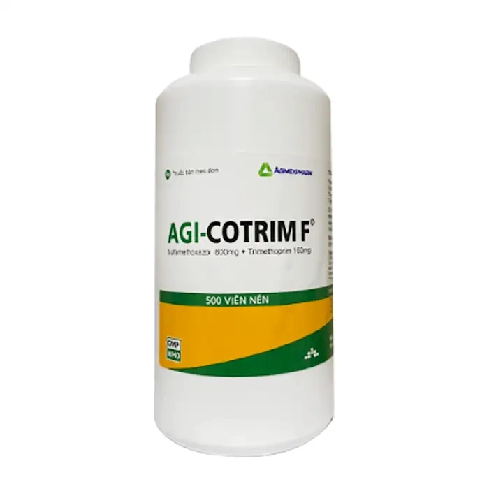 Agi-Cotrim F - Chai 500 viên nén - Trị nhiễm khuẩn đường tiết niệu, đường hô hấp, đường tiêu hóa