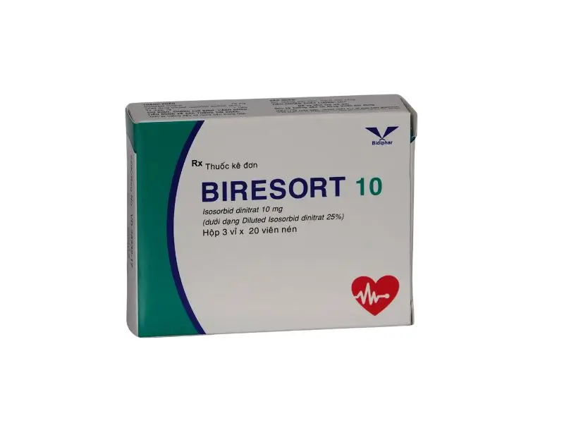 Biresort 10 Phòng và điều trị cơn đau thắt ngực.