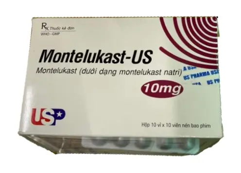 Thuốc điều trị và dự phòng hen phế quản mạn tính Montelukast-US hộp 10 vỉ x 10 viên nén bao phim