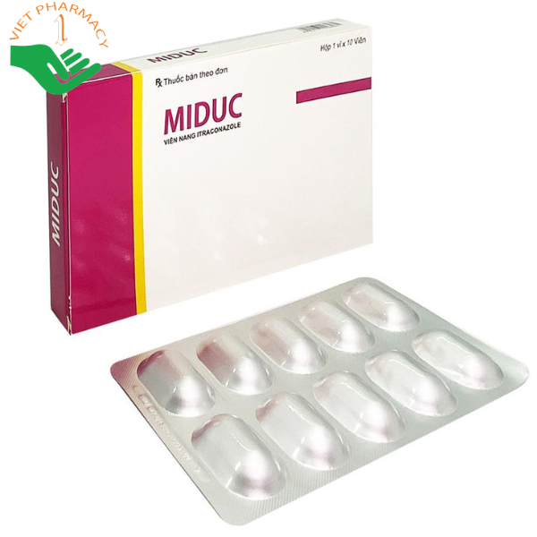 Thuốc Miduc 100mg Itraconazole Điều Trị Nhiễm Nấm Da, Nấm Móng Và Nấm Toàn Thân