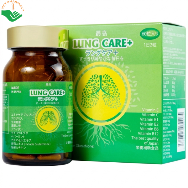 Viên uống bổ phổi, hỗ trợ hệ hô hấp khỏe mạnh Lung Care+ Jpanwell (60 viên)