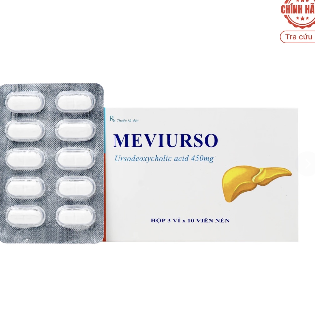 Thuốc Meviurso 450mg Hà Nam dùng để hòa tan sỏi cholesterol viêm đường mật nguyên phát
