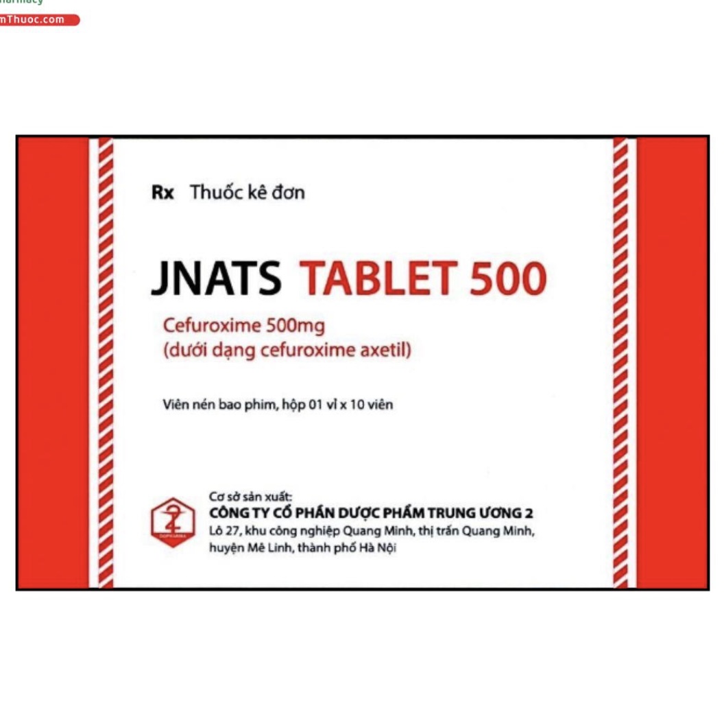 Jnats Tablet 500 điều trị nhiễm khuẩn hô hấp