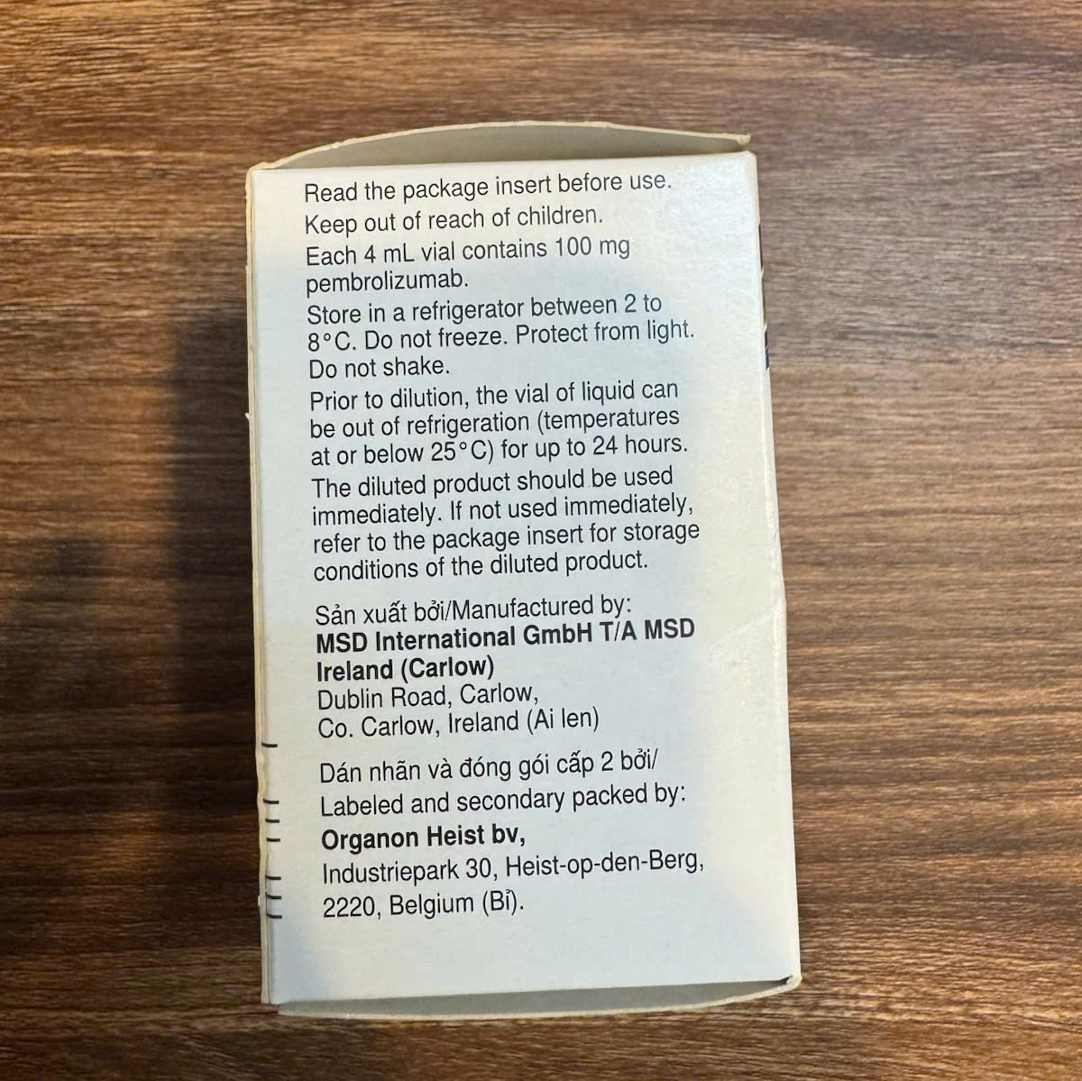 Điều trị các dòng tế bào ung thư Keytruda 25mg/4mL Pembrolizumab
