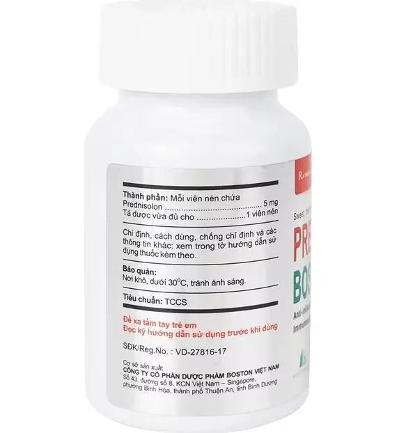 Thuốc Prednisolon Boston điều trị các rối loạn viêm và dị ứng (500 viên)