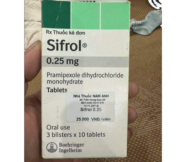 Thuốc Sifrol 0.25mg Boehringer điều trị bệnh parkinson