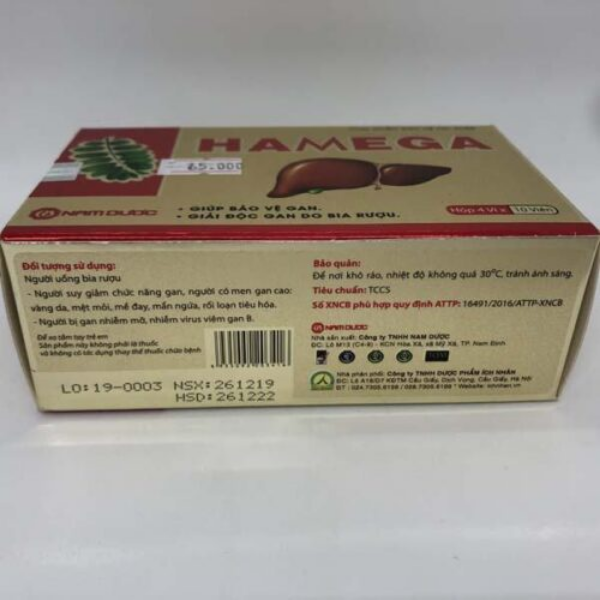 Viên uống giải độc gan Hamega Nam Dược giúp bảo vệ sức khỏe gan mật
