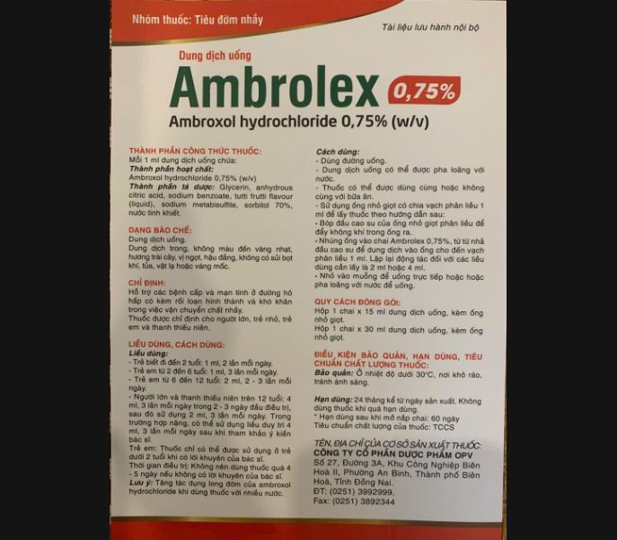 Thuốc Ambrolex điều trị các bệnh lý đường hô hấp giúp tiêu đờm