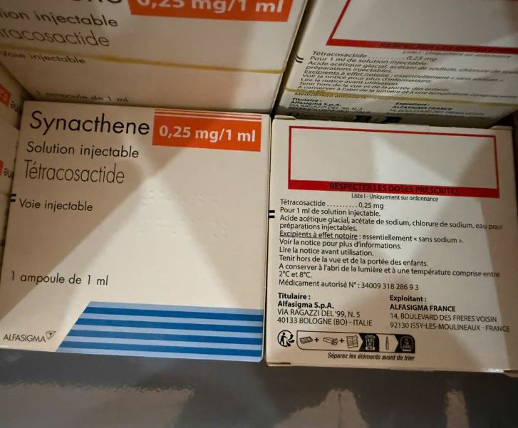 Thuốc Synacthene 0.25mg/1ml điều trị suy tuyến thượng thận