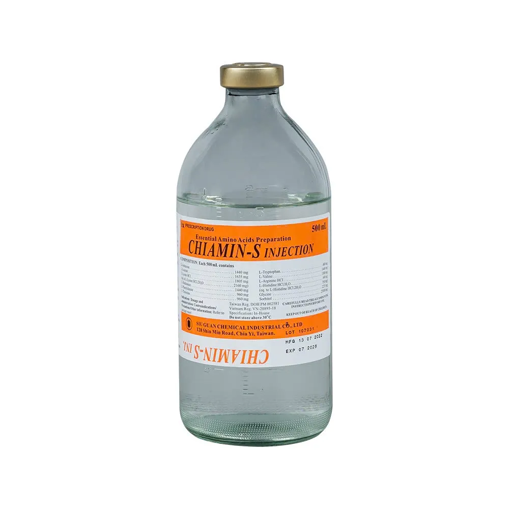 Chiamin-S truyền (C/500ml) – Bổ sung amino acid, giảm stress & suy nhược cơ thể