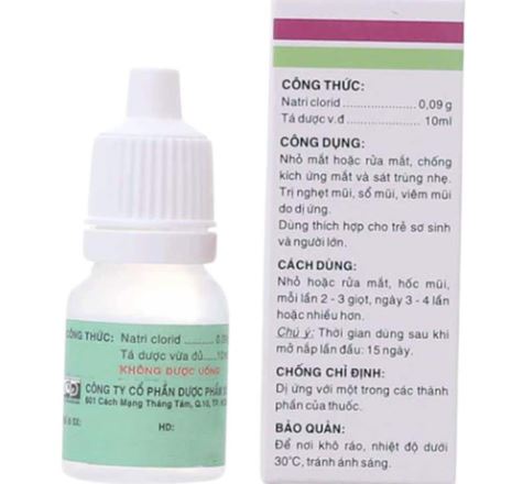 Thuốc Efticol 0.9% dùng để nhỏ mắt rửa mũi