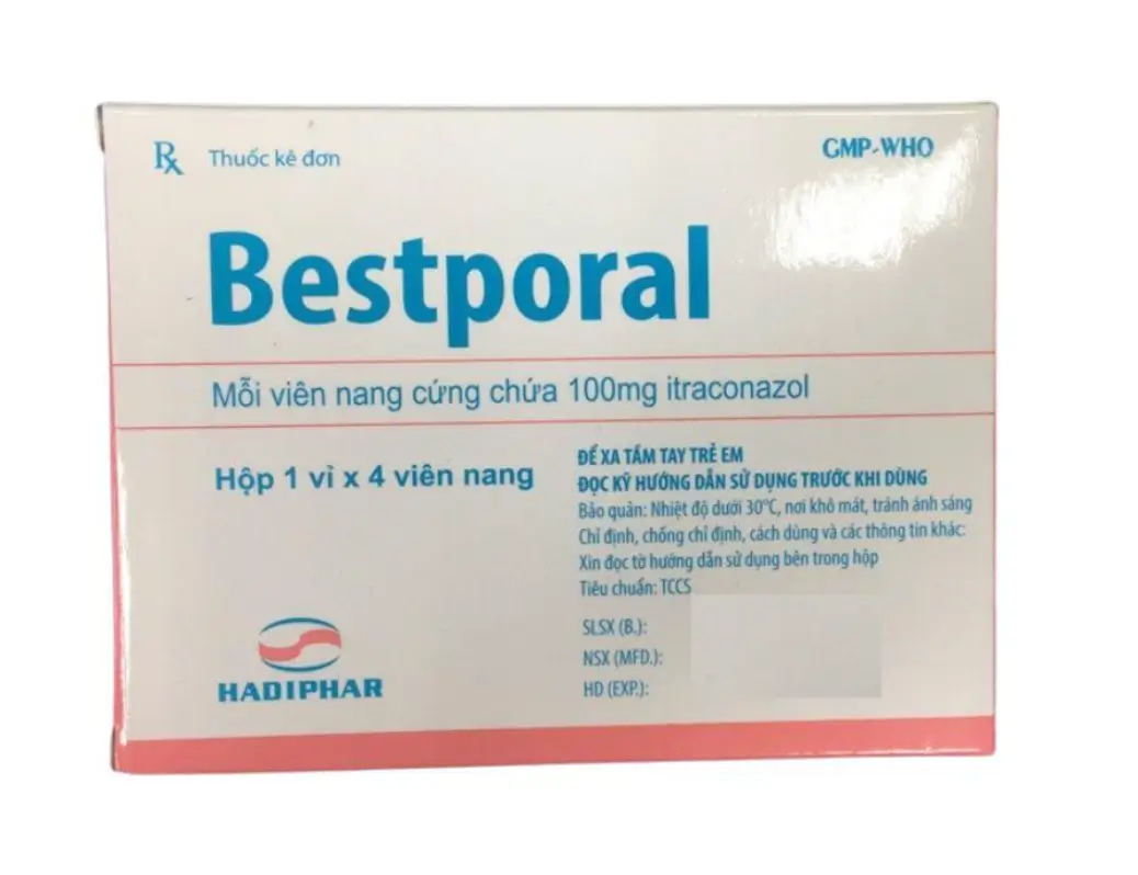 Thuốc Bestporal 100mg điều trị các bệnh nhiễm nấm