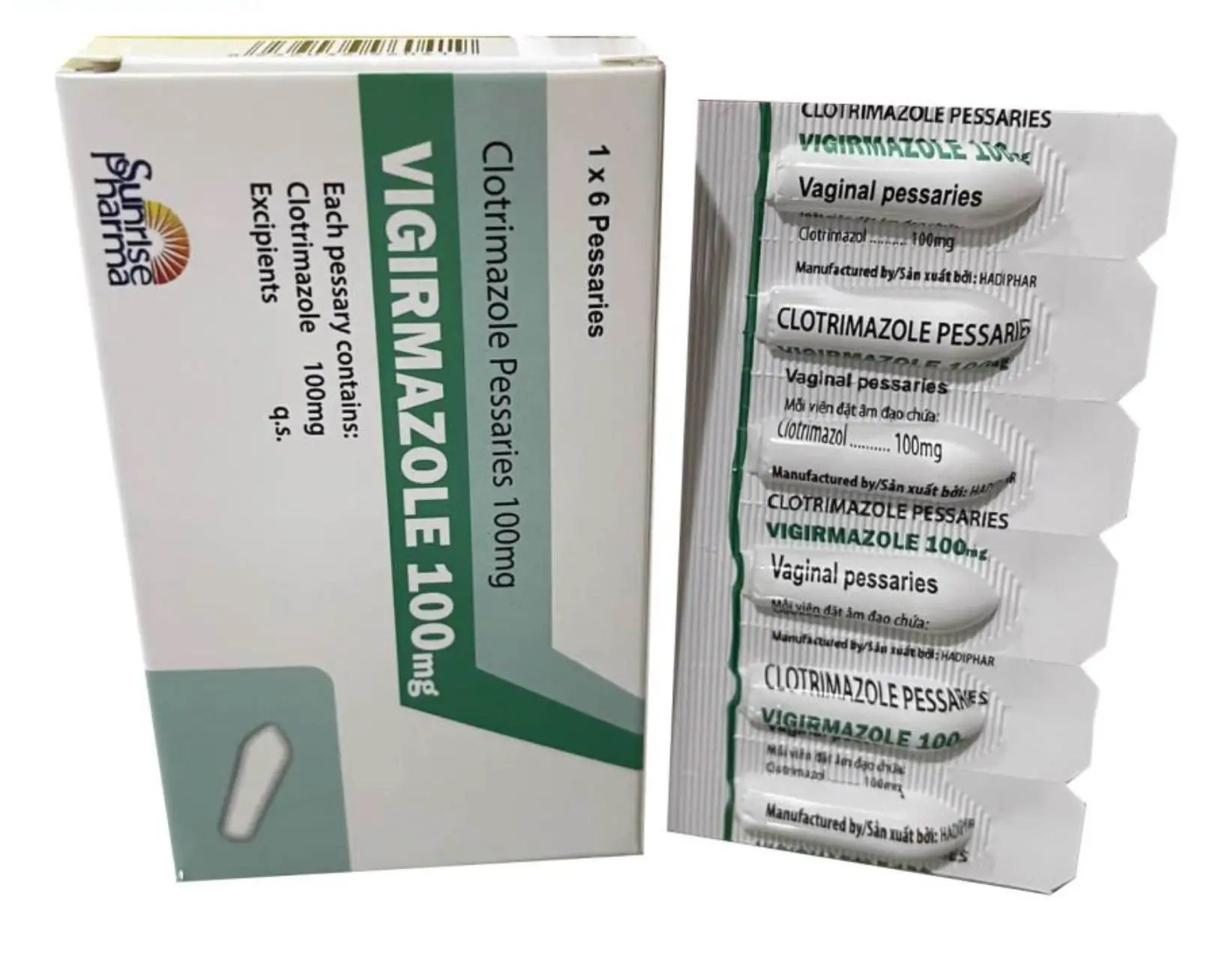 Thuốc Vigrimazole Clotrimazole Pessaries 100mg hỗ trợ điều trị viêm âm đạo do nấm Candida