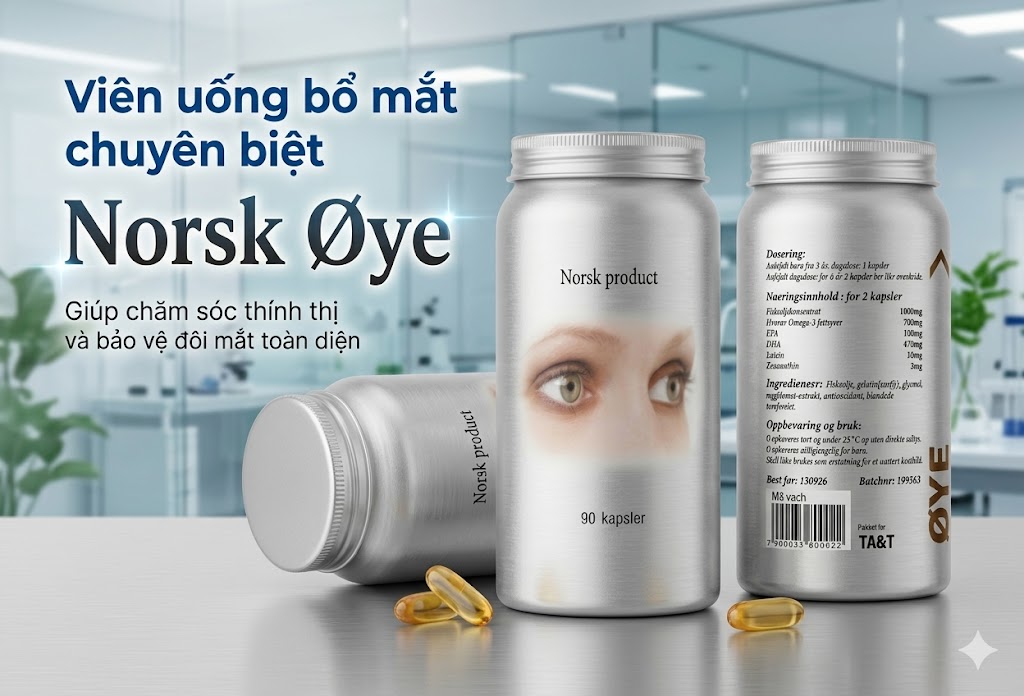 Viên uống bổ mắt chuyên biệt Norsk Øye giúp chăm sóc thính thị và bảo vệ đôi mắt toàn diện 