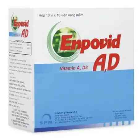 Viên nang Enpovid A,D phòng và điều trị tình trạng thiếu vitamin A, D