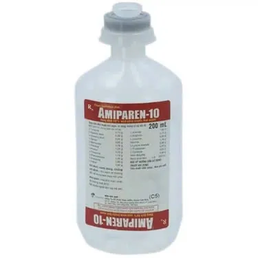 Amiparen 5% truyền Otsuka (C/200ml) - Thuốc điều trị cho bệnh nhân giảm protein huyết tương, suy dinh dưỡng