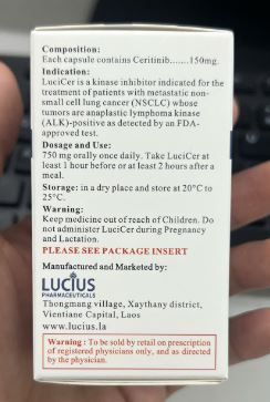 Thuốc LuciCer 150mg hộp 50 viên điều trị ung thư phổi