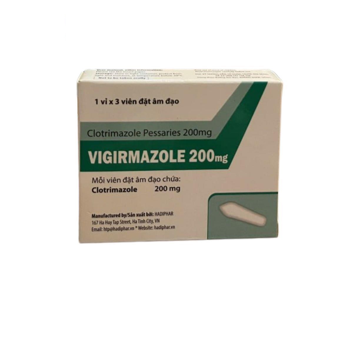 Thuốc Vigrimazole Clotrimazole Pessaries 200mg hỗ trợ điều trị viêm âm đạo do nấm Candida