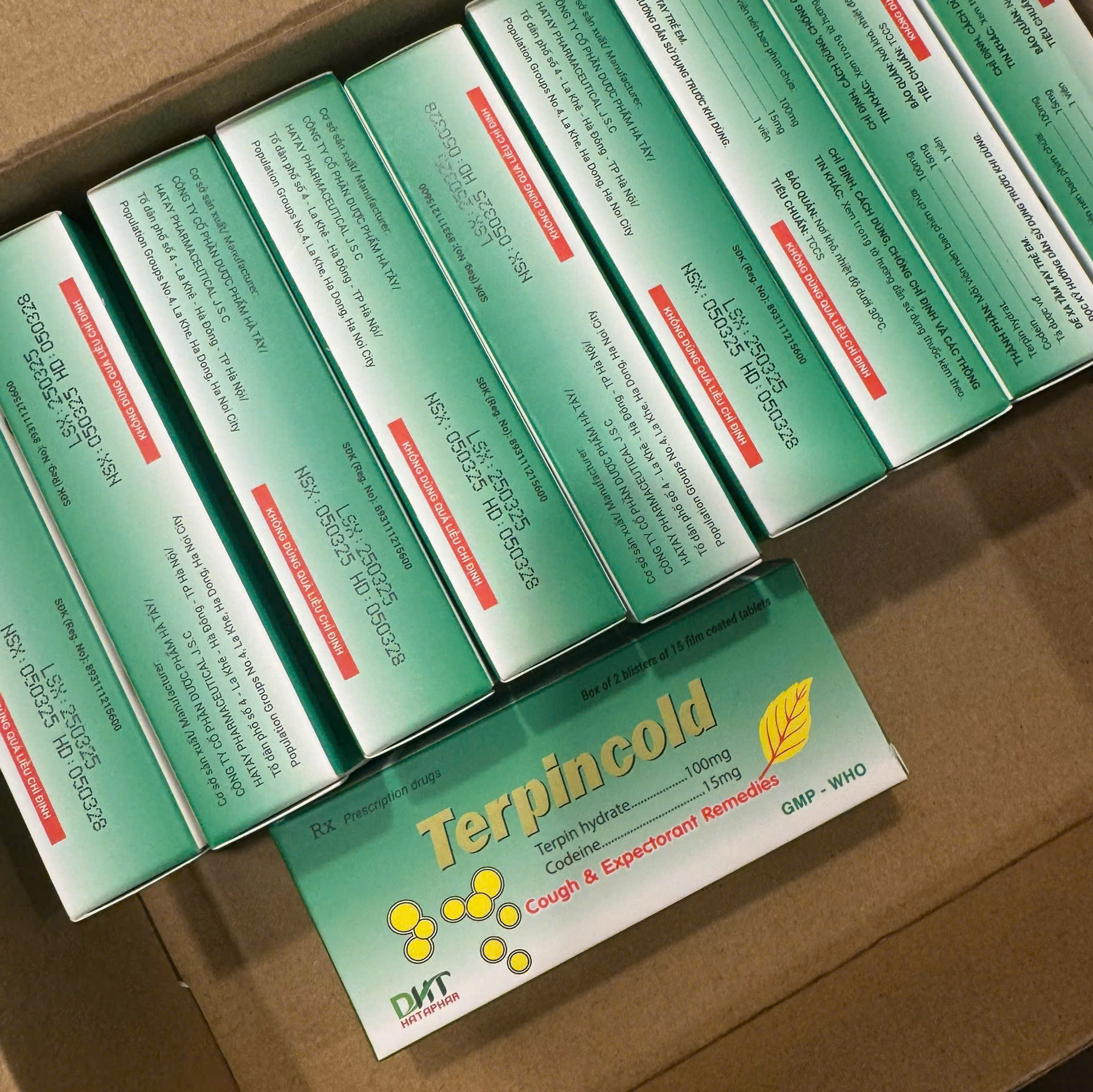 Thuốc Terpincold Hataphar điều trị ho khan, ho do ngứa cổ