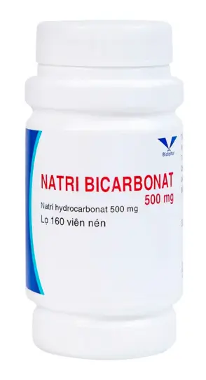 Thuốc Natri Bicarbonat 500mg Bidiphar điều trị nhiễm toan chuyển hóa, khó tiêu hóa, ợ nóng (160 viên)
