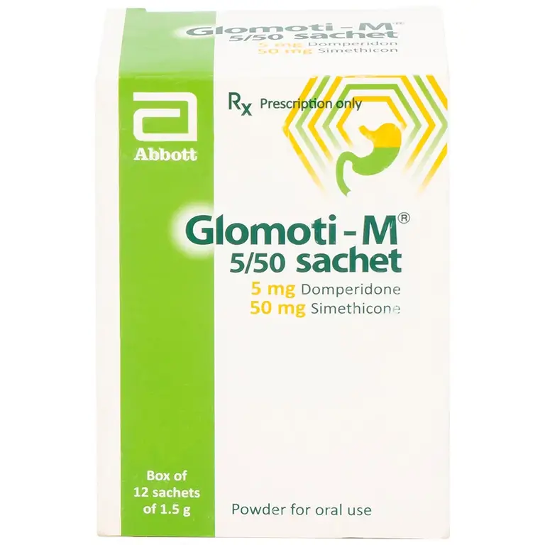 Bột Glomoti-M Glomed điều trị triệu chứng buồn nôn (12 gói x 1.5g)