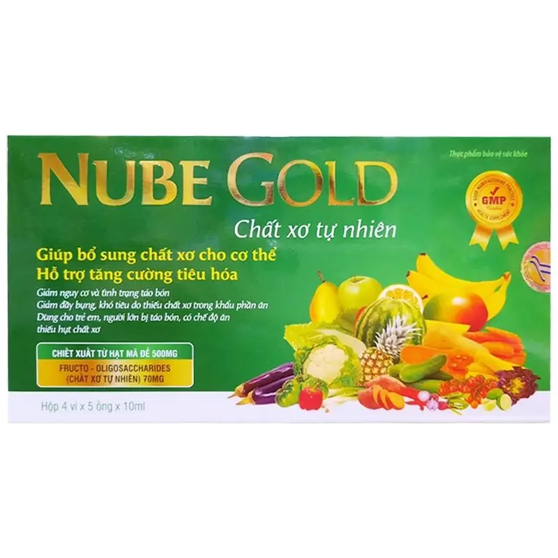 Bổ sung chất xơ, tăng cường tiêu hóa NUBE GOLD hộp 4 vỉ x 5 ống x 10ml