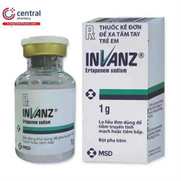 Invanz 1g điều trị nhiễm khuẩn ổ bụng có biến chứng, nhiễm khuẩn da và tổ chức da có biến chứng
