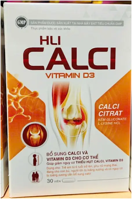HLI CALCI VITAMIN D3 Bổ sung Canxi và Vitamin D3 cho cơ thể