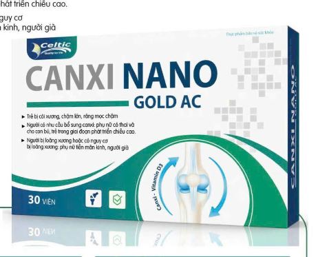 Canxi Nano Gold AC hỗ trợ xương khớp và phát triển chiều cao