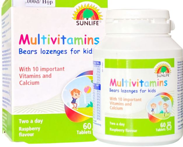 Multivitamins Bears Lozenges For Kids hỗ trợ xương răng chắc khoẻ tăng cường sức khoẻ