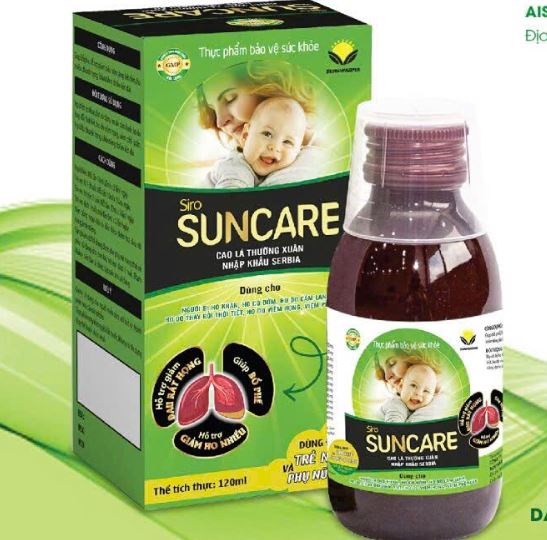 Siro Suncare giúp bổ phế và hỗ trợ làm giảm các triệu chứng ho đờm đau rát họng khản tiếng