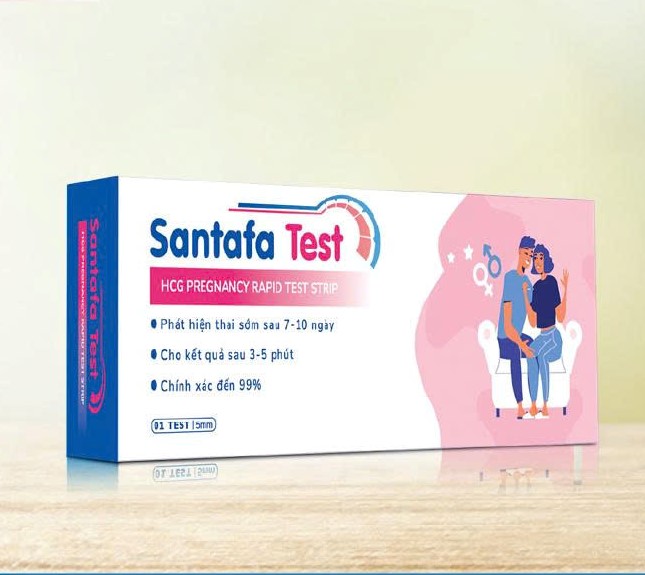 Santafa TEST HCG PREGNANCY RAPID TEST STRIP 5.0 giúp phát hiện thai sớm