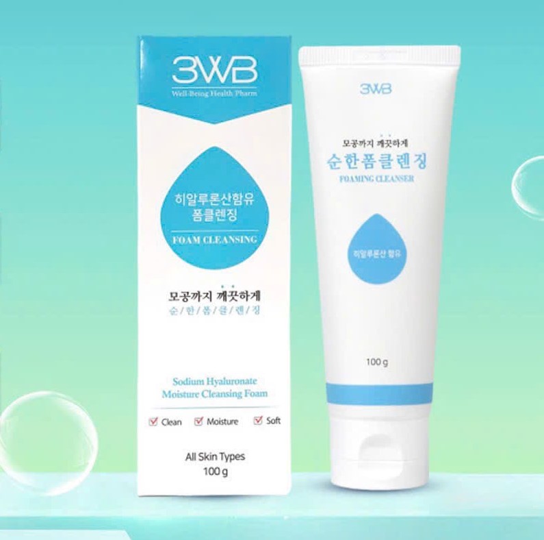 Sữa rửa mặt tạo bọt dịu nhẹ 3WB giúp làm sạch sâu da khỏi bụi bẩn