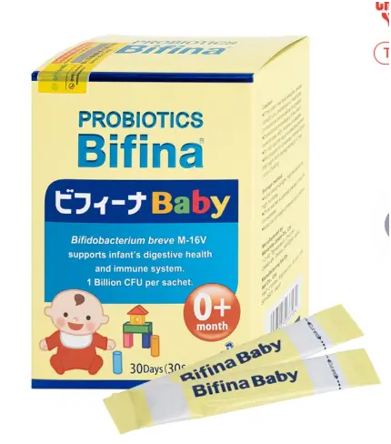 Men vi sinh Probiotics Bifina Baby 1g Bifina bổ sung lợi khuẩn, giúp hệ vi sinh đường ruột khỏe mạnh (30 gói)
