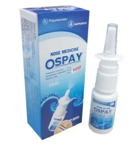 Thuốc xịt mũi Ospay Haipharco giảm tạm thời sung huyết mũi do cảm lạnh (15ml)