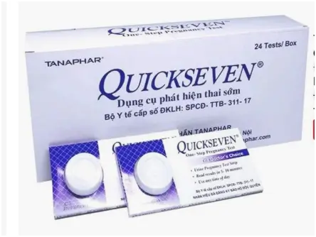 Que thử thai Quickseven Tanaphar Hộp 24 que - Giúp test thai nhanh, hiệu quả chính xác cao, giao hàng kín đáo, nhanh