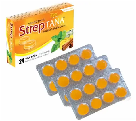 Kẹo ngậm Streptana hộp 3 vỉ x 8 viên