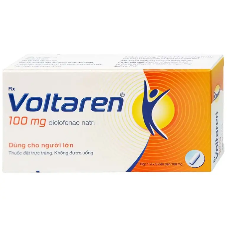Viên đặt Voltaren 100mg Novartis điều trị viêm và thoái hóa của bệnh thấp khớp (1 vỉ x 5 viên)