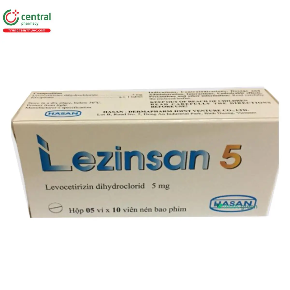 Lezinsan 5 điều trị các tình trạng viêm mũi dị ứng, mày đay ở người lớn và trẻ nhỏ trên 6 tuổi