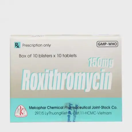 Viên nén Roxithromycin 150 mg điều trị nhiễm khuẩn (10 vỉ x 10 viên)