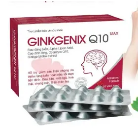 GINKGENIX Q10 MAX Hỗ trợ giảm các triệu chứng do thiếu năng tuần hoàn não, rối loạn tiền đình