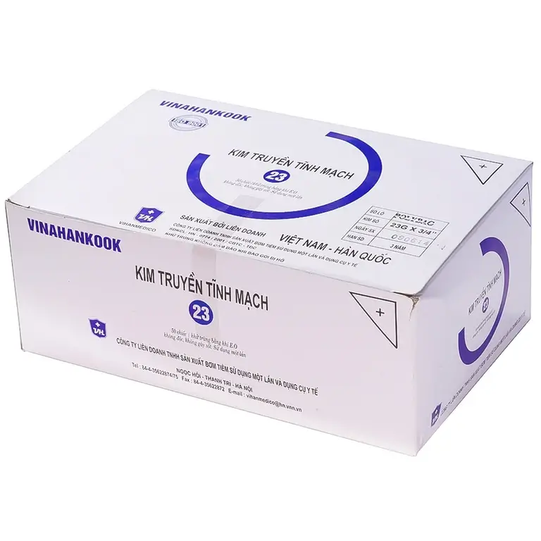 Kim truyền tĩnh mạch cánh bướm 23 Vinahankook giúp cho kim không bị dịch chuyển (50 cây)