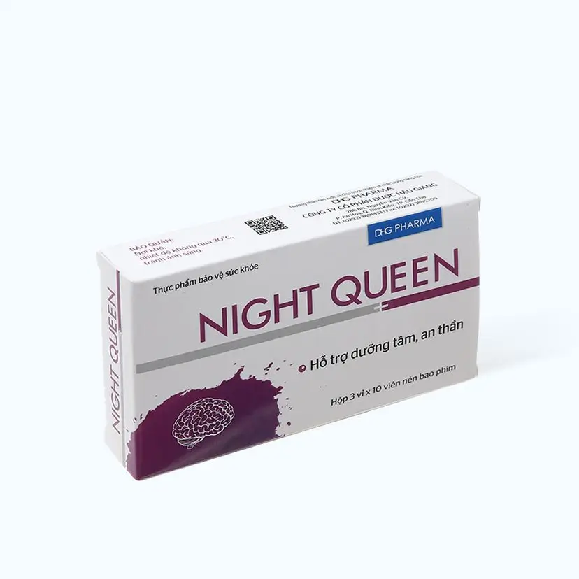 Thực phẩm bảo vệ sức khỏe DHG Pharma Night Queen Hỗ trợ dưỡng tâm, An thần, Dễ ngủ (Hộp 30 viên)