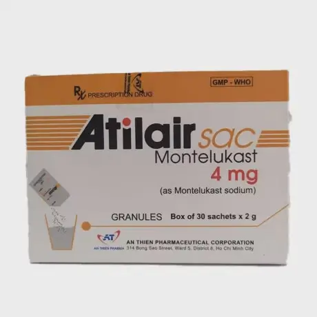 Thuốc cốm Atilair 4mg dự phòng và điều trị hen phế quản mạn tính, viêm mũi dị ứng (30 gói x 2g)