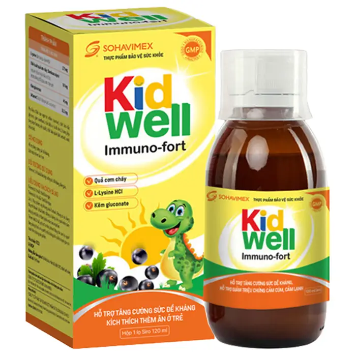 Kid Well Immuno-Fort, hỗ trợ ăn ngon, ngủ ngon, tăng cường đề kháng