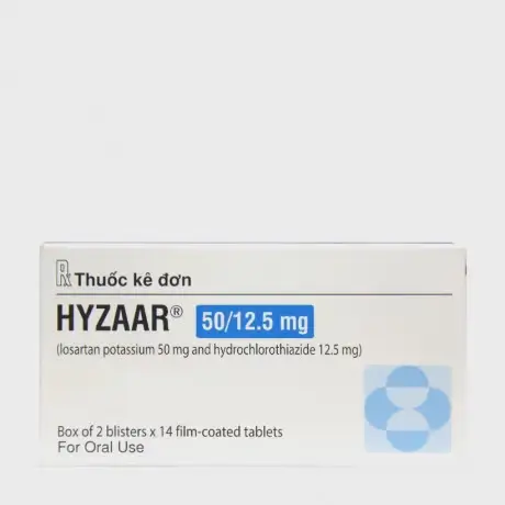 Viên nén Hyzaar 50mg/12,5mg điều trị tăng huyết áp (2 vỉ x 14 viên)