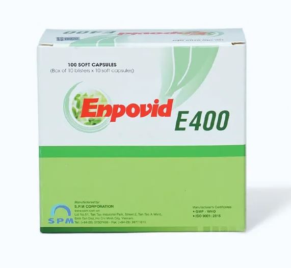Enpovid E400 IU ngăn ngừa lão hóa da điều trị dự phòng thiếu vitamin E