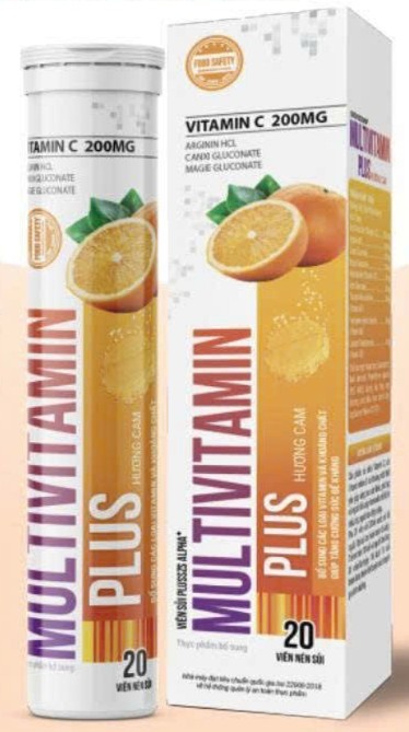 Viên sủi Plusssz Alpha+ Multivitamin Plus – Hương Cam